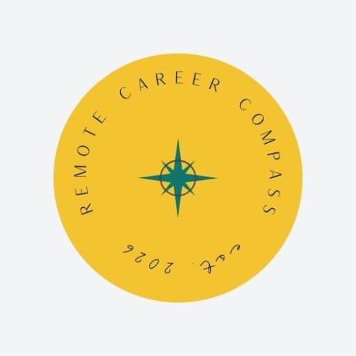 Remote Career Compass logo featuring a compass symbol inside a circular badge